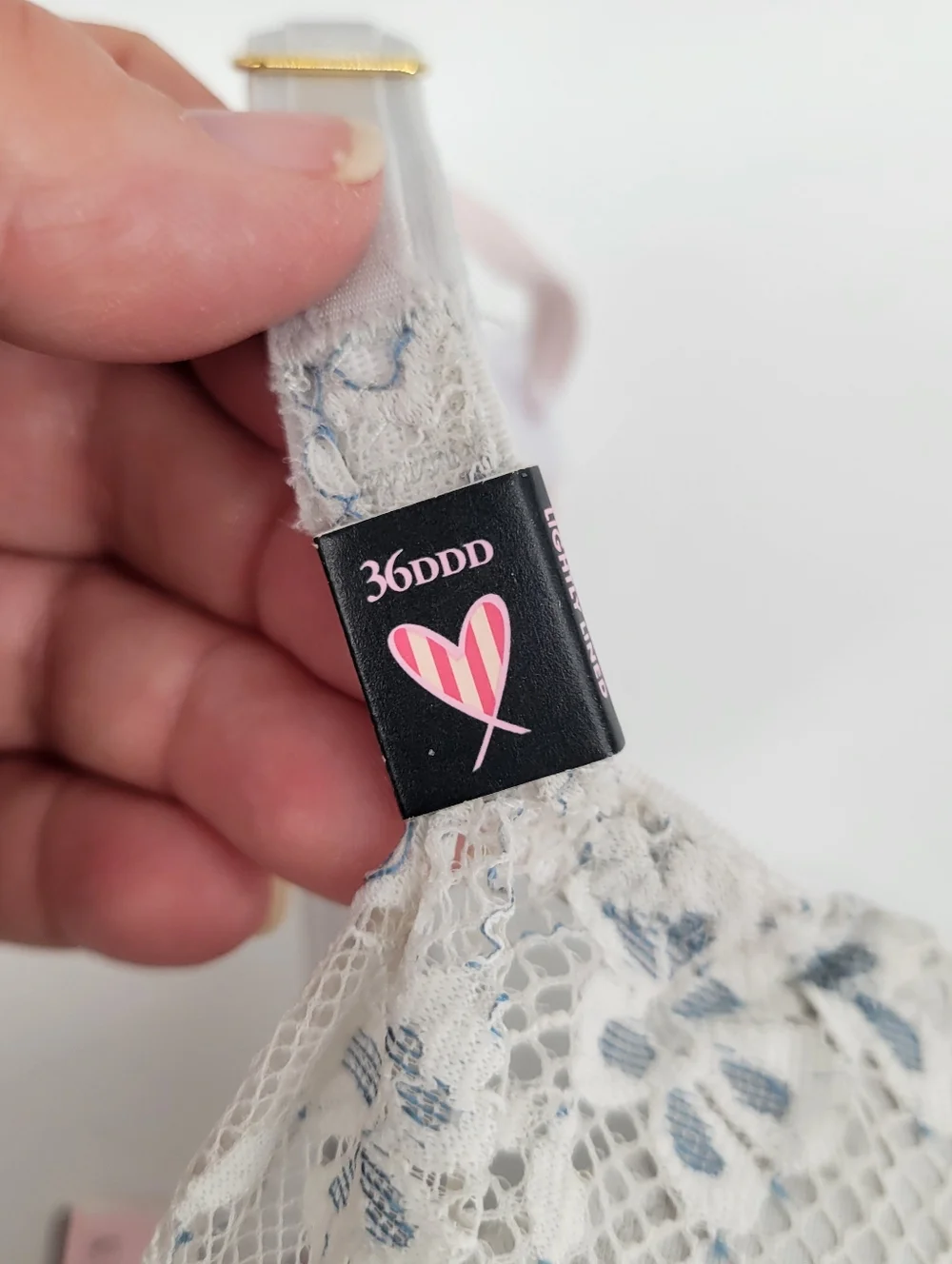 Victoria-s Secret Lace Overlay Light Grey Push-Up Bra 36DDD - Picture 3 of 5